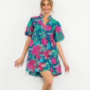 NWT THML Floral Puff Sleeve Dress